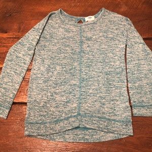 Marled pattern bright blue sweater